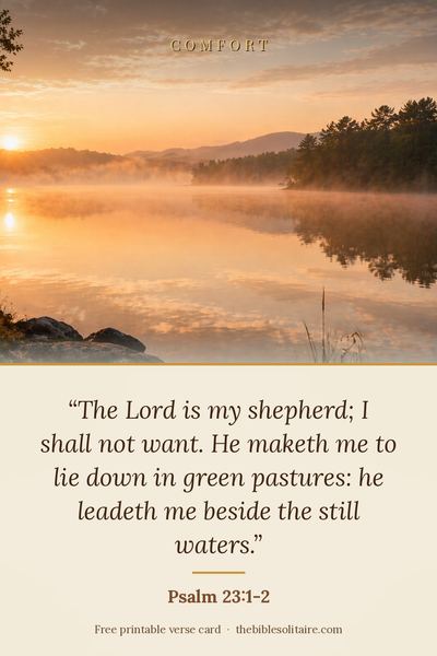 Printable verse card: Psalm 23:1-2
