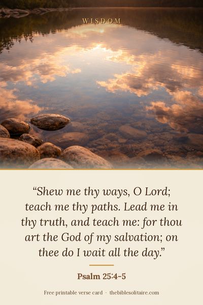Printable verse card: Psalm 25:4-5