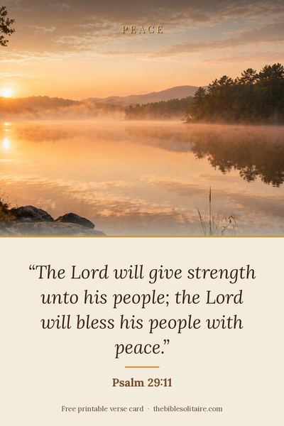 Printable verse card: Psalm 29:11