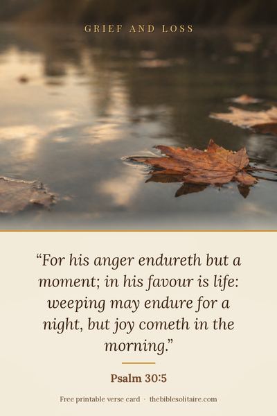 Printable verse card: Psalm 30:5