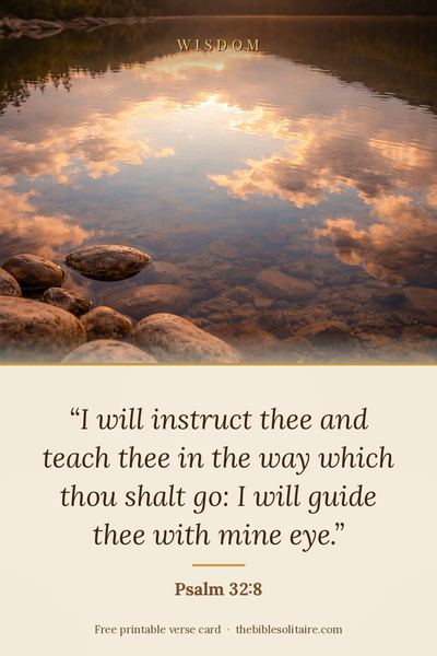Printable verse card: Psalm 32:8