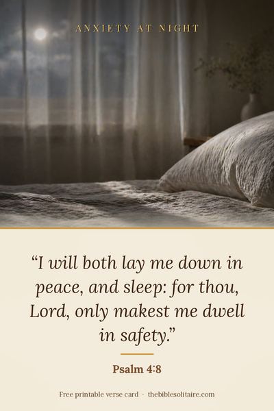 Printable verse card: Psalm 4:8