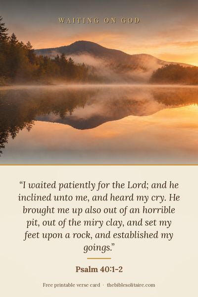 Printable verse card: Psalm 40:1-2