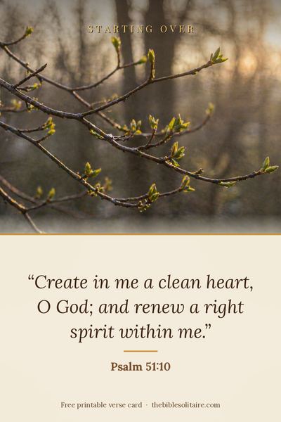 Printable verse card: Psalm 51:10