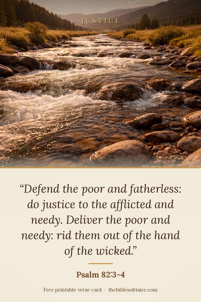Printable verse card: Psalm 82:3-4