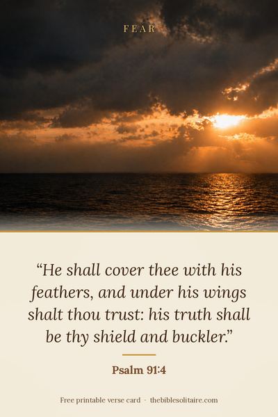 Printable verse card: Psalm 91:4