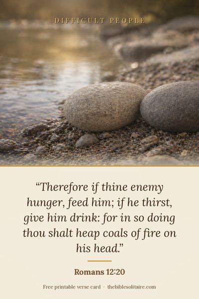 Printable verse card: Romans 12:20