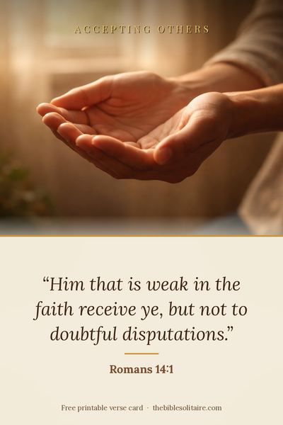 Printable verse card: Romans 14:1