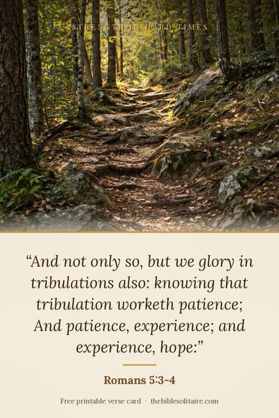 Printable verse card: Romans 5:3-4