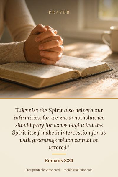 Printable verse card: Romans 8:26