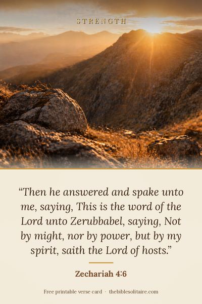 Printable verse card: Zechariah 4:6