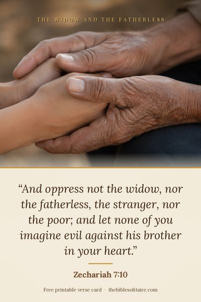 Printable verse card: Zechariah 7:10
