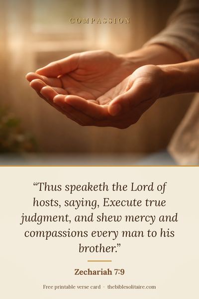 Printable verse card: Zechariah 7:9