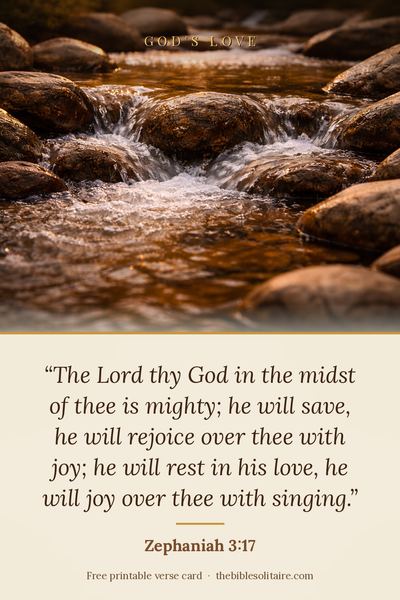 Printable verse card: Zephaniah 3:17